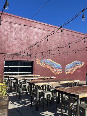 Patio and mural