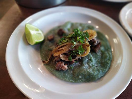 Carne asada taco.