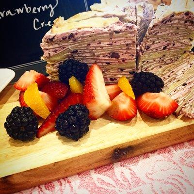 Blackberry Crepe Cake