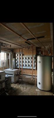 Domestic hot water and boiler installation.