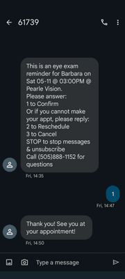 Text confirmation