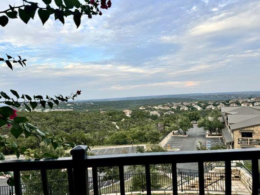 Beautiful hilltop views from the outdoor patio