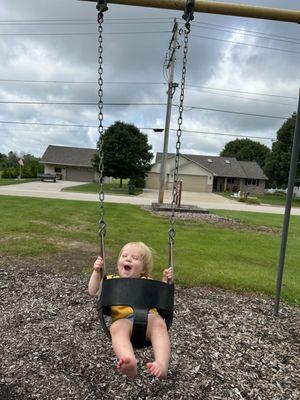 Enjoying her favorite at the park