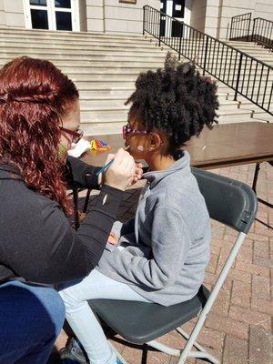 Free face painting at Pinwheel Palooza