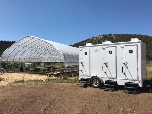 3 stall restroom trailer in Hotchkiss, Colorado