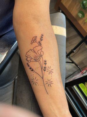 My friend a California poppy tattoo