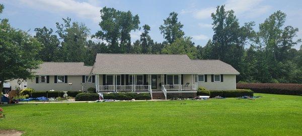 New Roof going up in Jacksonville. This is a GAF weathered wood colored shingle.