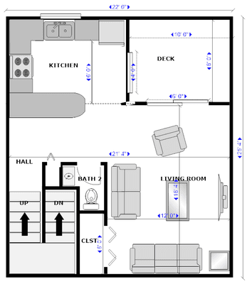 Floor Plan Option 0B2 - 400+ sq. ft.