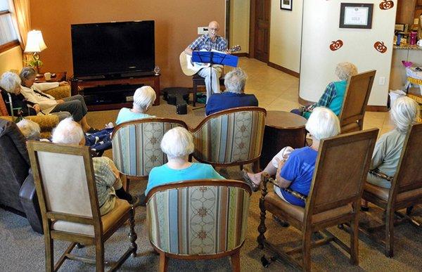 Musician with residents