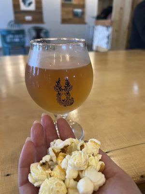 Kombucha and popcorn