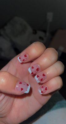 Valentine's Day French manicure