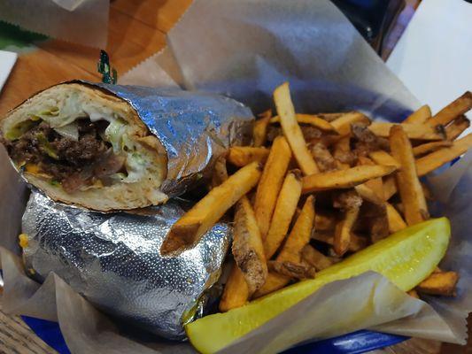 Cheesesteak & fries-- also Very Good