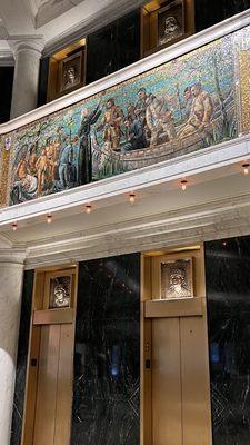 The Marquette Building lobby with a Tiffany mosaic