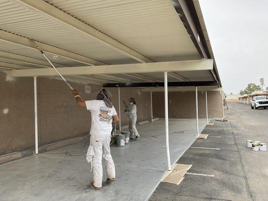 Carports painting process