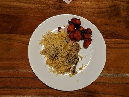 Goat biryani & chicken 65