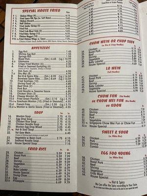 menu