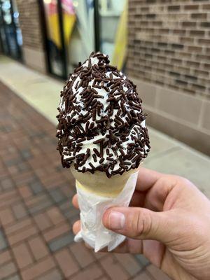 Child's Vanilla Frozen Custard Cone with Chocolate Sprinkles