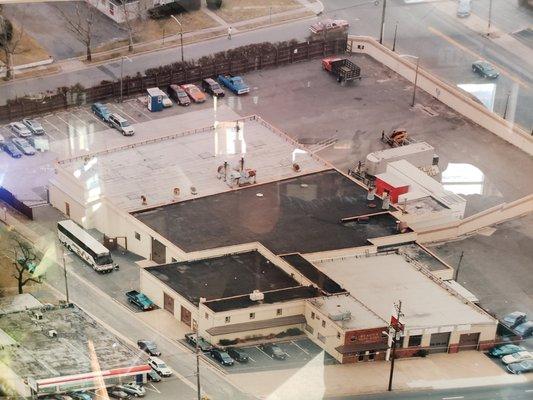 Overhead view of Beacon Auto & Truck one of the largest repair shops in the area.