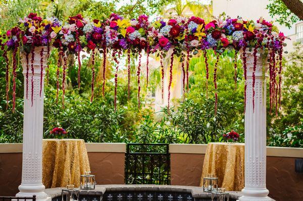 Our absolutely incredible wedding arch by Terry and the Carter's team!