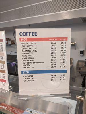 Coffee Menu