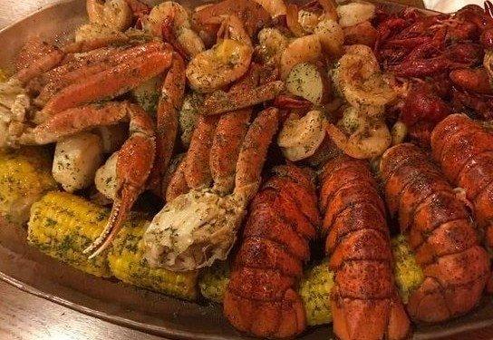 Food offered at our seafood boils. The Everything pot includes shrimp, crawfish, lobster tail and crab legs.