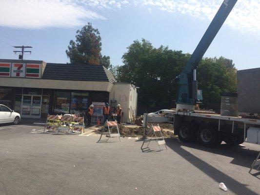 New Septic System being installed at  7 Eleven on Whites Canyon and Soladad in Canyon Country CA.