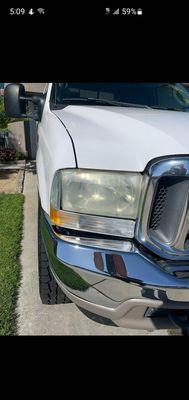 New bumper, partial new headlight lens. Nothing lines up. Plastic on the bottom is clearly brown, not grey like the rest of the vehicle