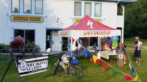 A morning at Louisville Cyclery LLC before our Velo Club bike ride.