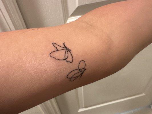 Mother/daughter butterfly tattoo