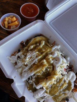 Pork burrito bowl! Mango salsa is amazing!!