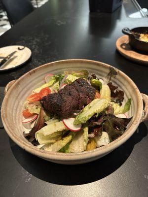 Chopped salad with steak