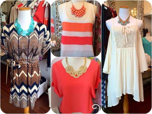 some of the bright summer merchandise located at habit!