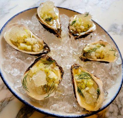 Oysters with Asian Pear.