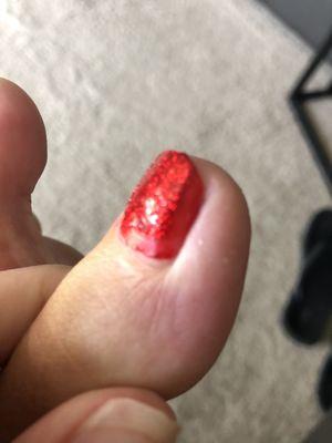 Nail Polish not covering entire nail. July 2021