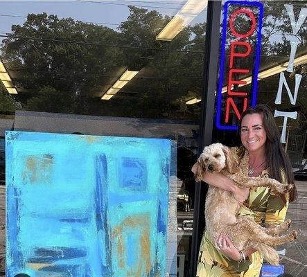 SEEFARI Storefront with owner/artist Janelle Feigley & pup, Geo.