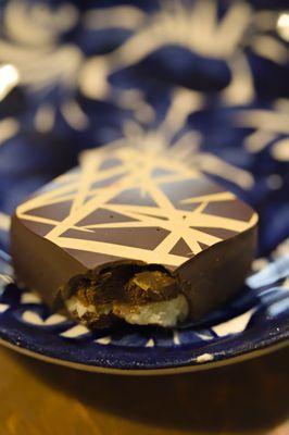 A bite of Yuzu truffle