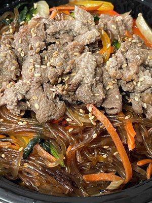 Japchae with beef  - well seasoned and flavored.