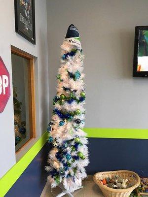 Check out our Seahawks tree during the Holidays!