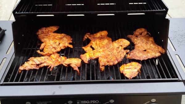 BBQ some chicken on a rainy day. :-)  get in my belly.