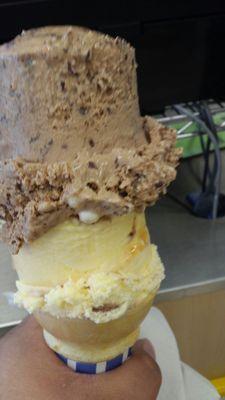 Double scoop - chocolate malted crunch and pecan pralines