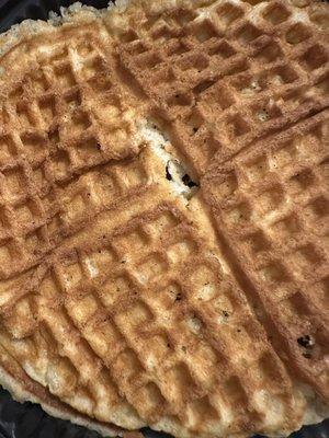 Dirty debris or black burn from unclean waffle maker