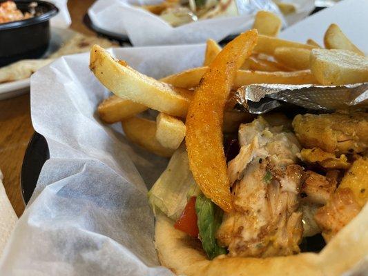 Chicken Shawarma wrap + fries