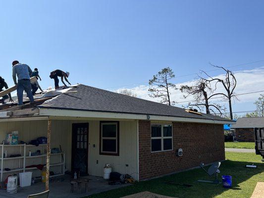 An officers house in Point Aux Chen, had to personally get on his roof at 3 in the morning to save it for him an his