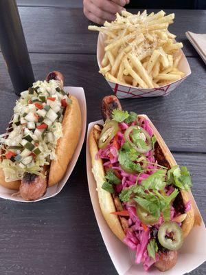 The Betty (left), Rio (right) & rosemary parmesan fries