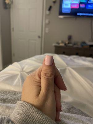 My crooked thumb nail that the man did not fix after repeatedly asking