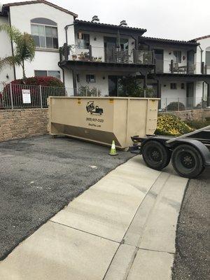 Dropping a new 20 yard bin in Pismo Beach