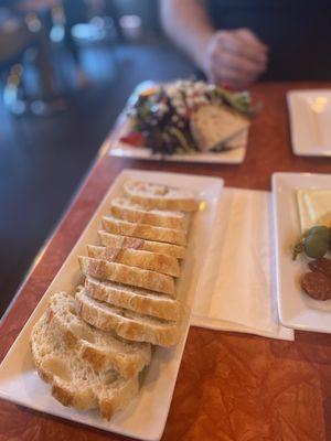 The bread that was part of the charcuterie