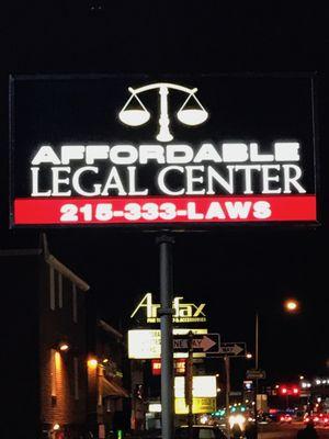 Affordable Legal Center Sign @ Night