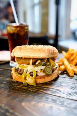 Southwest burger & fries