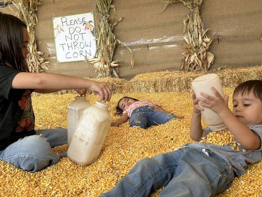 Corn pit play time!